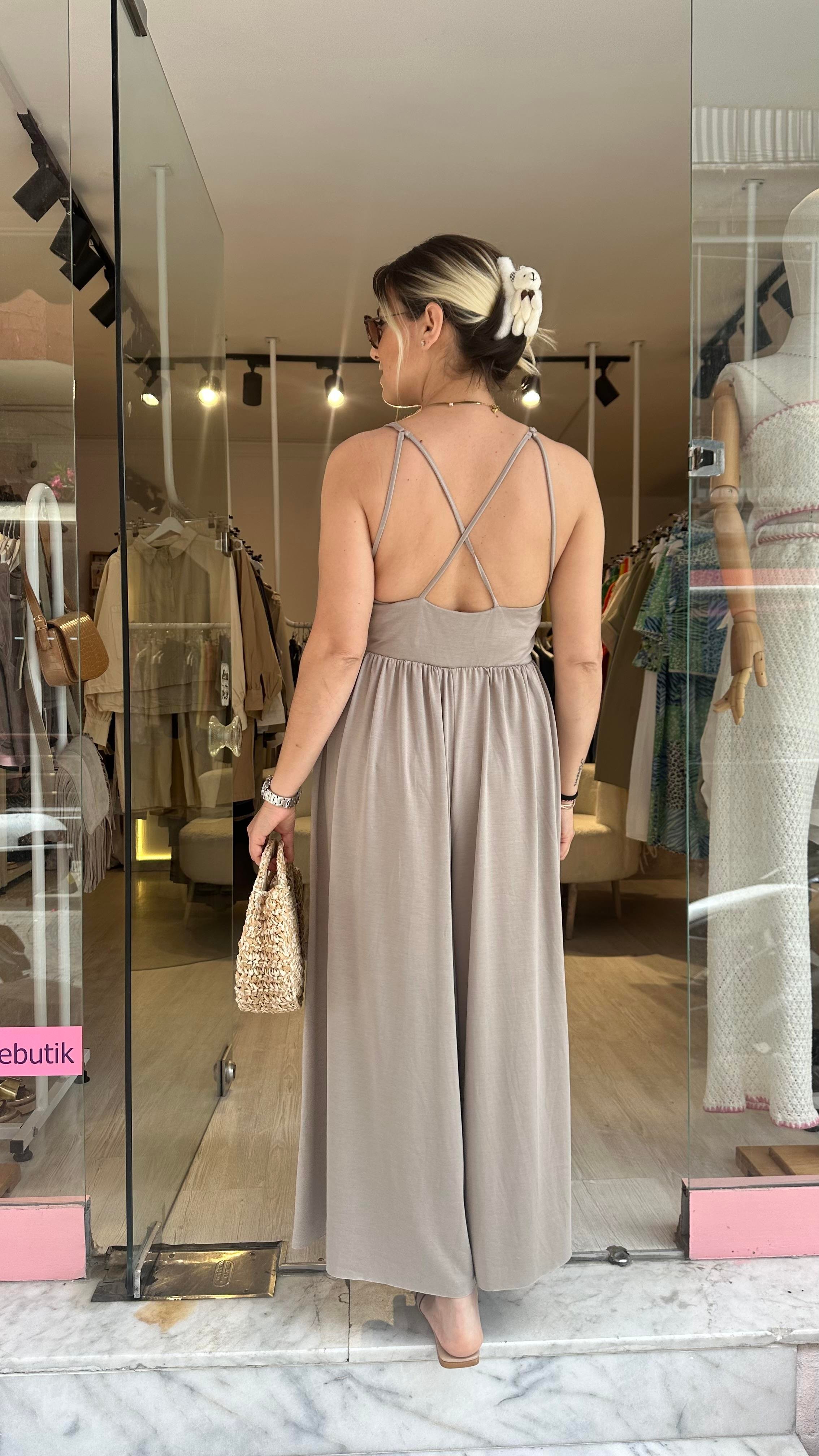 Vizon Sırtı Çapraz Tulum 