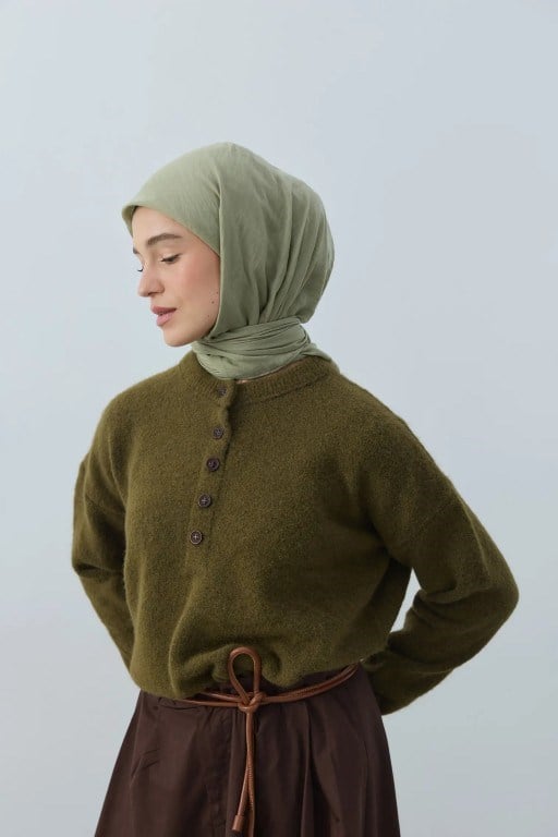 Aya Serisi Eşarp Yeşil Çay