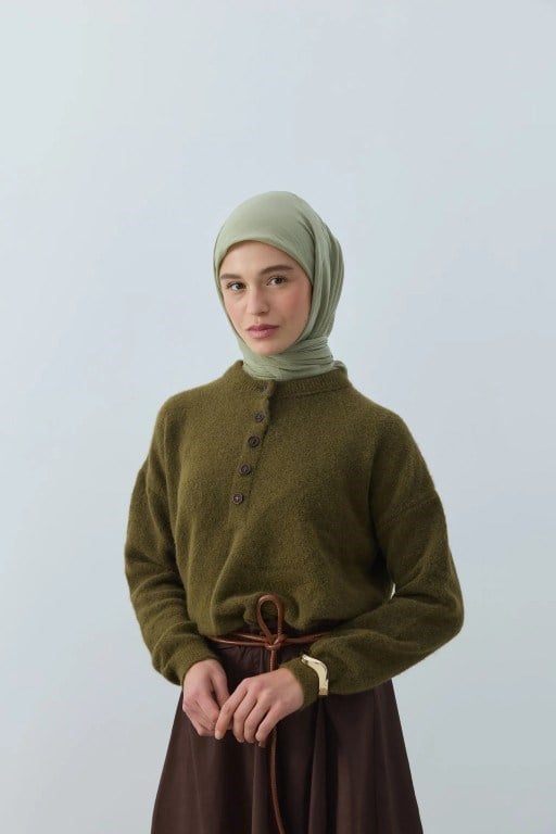 Aya Serisi Eşarp Yeşil Çay