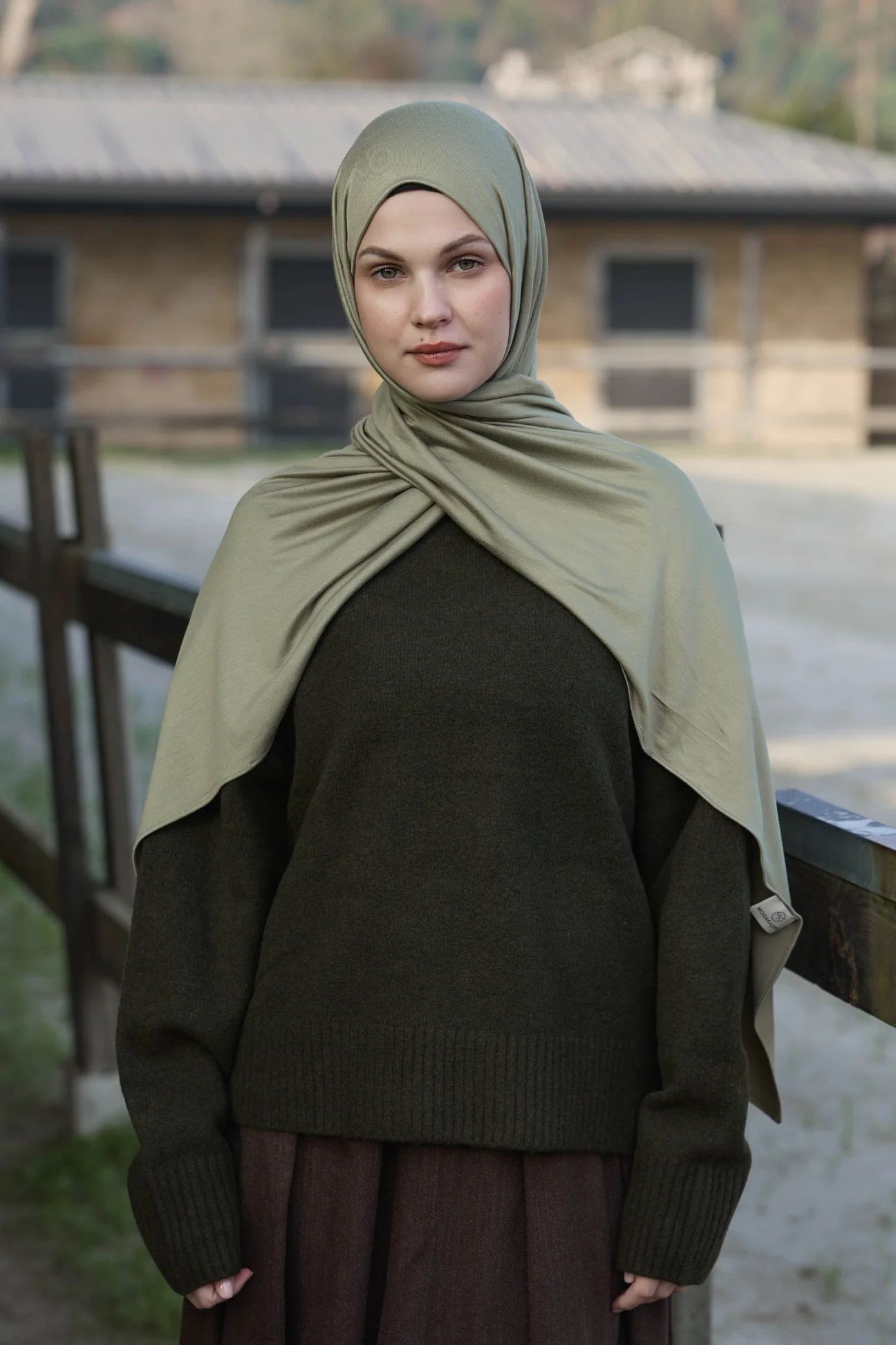 Bambu Penye Şal Pastel Yeşili