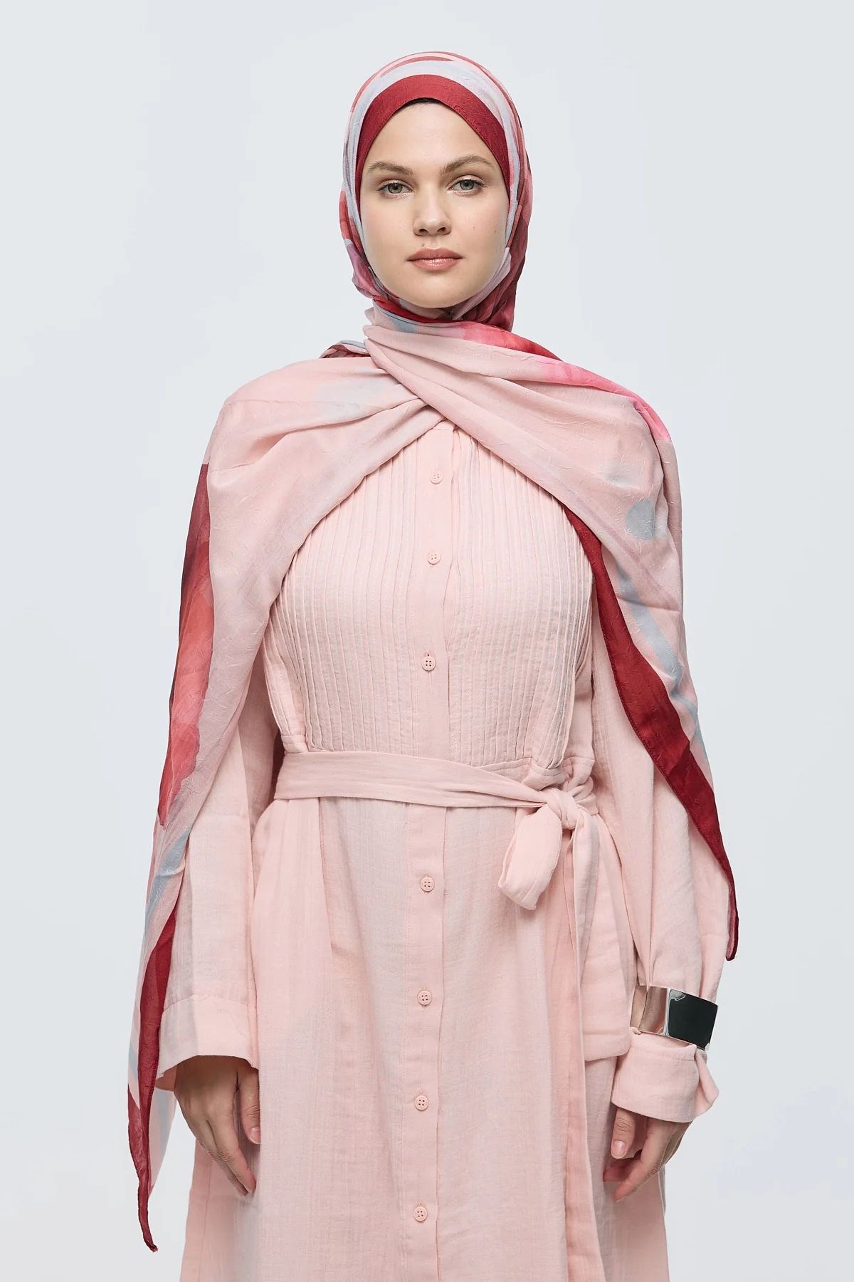 Eylül Desen Bambu Şal Bordo