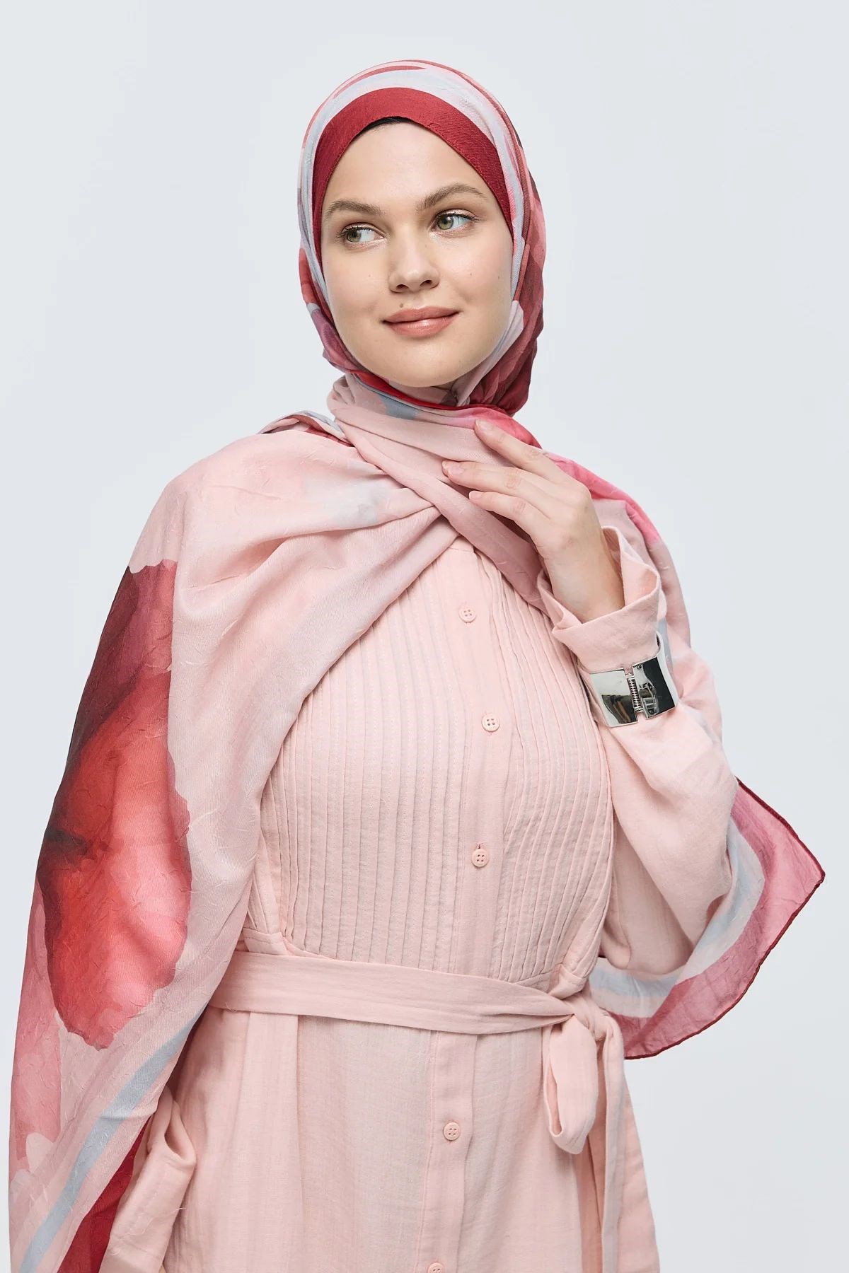 Eylül Desen Bambu Şal Bordo