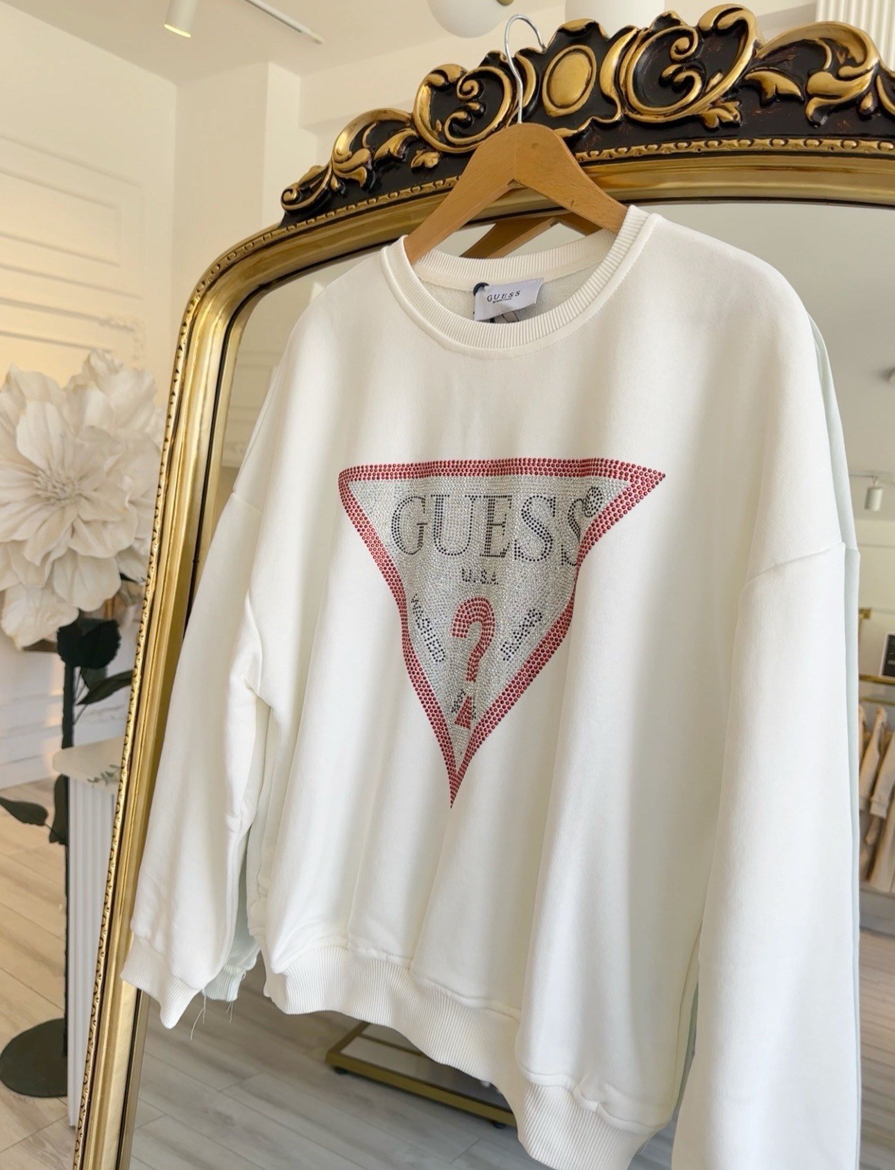 Guess Kırmızı Taşlı Sweatshirt