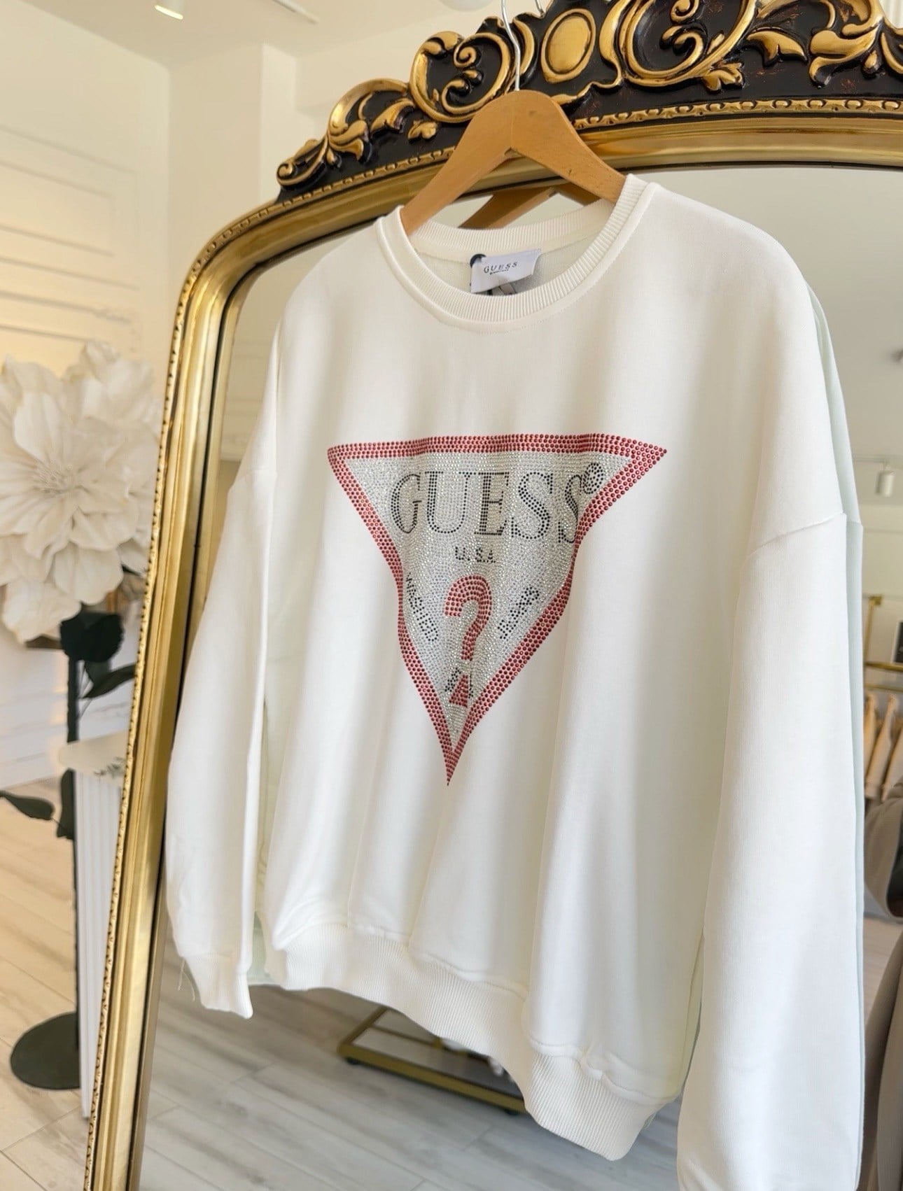 Guess Kırmızı Taşlı Sweatshirt