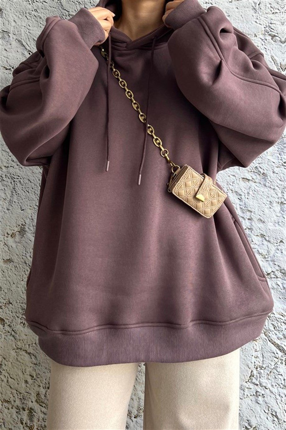 Oversize Cep Detaylı Sweat