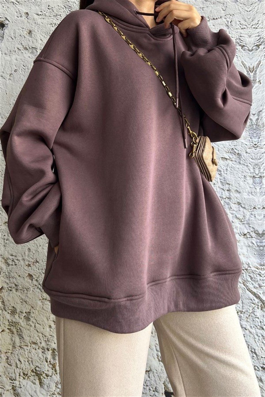 Oversize Cep Detaylı Sweat