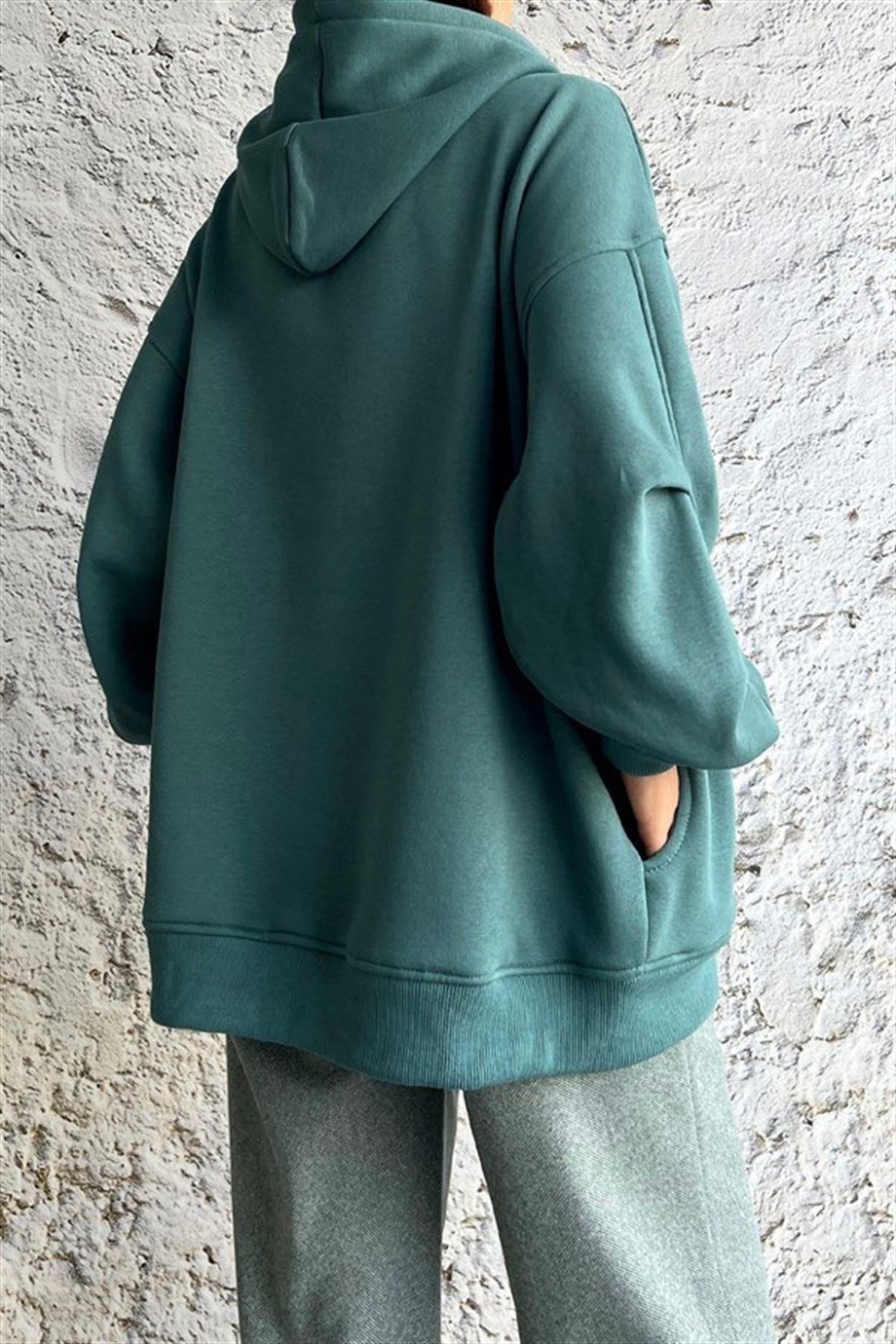 Oversize Cep Detaylı Sweat
