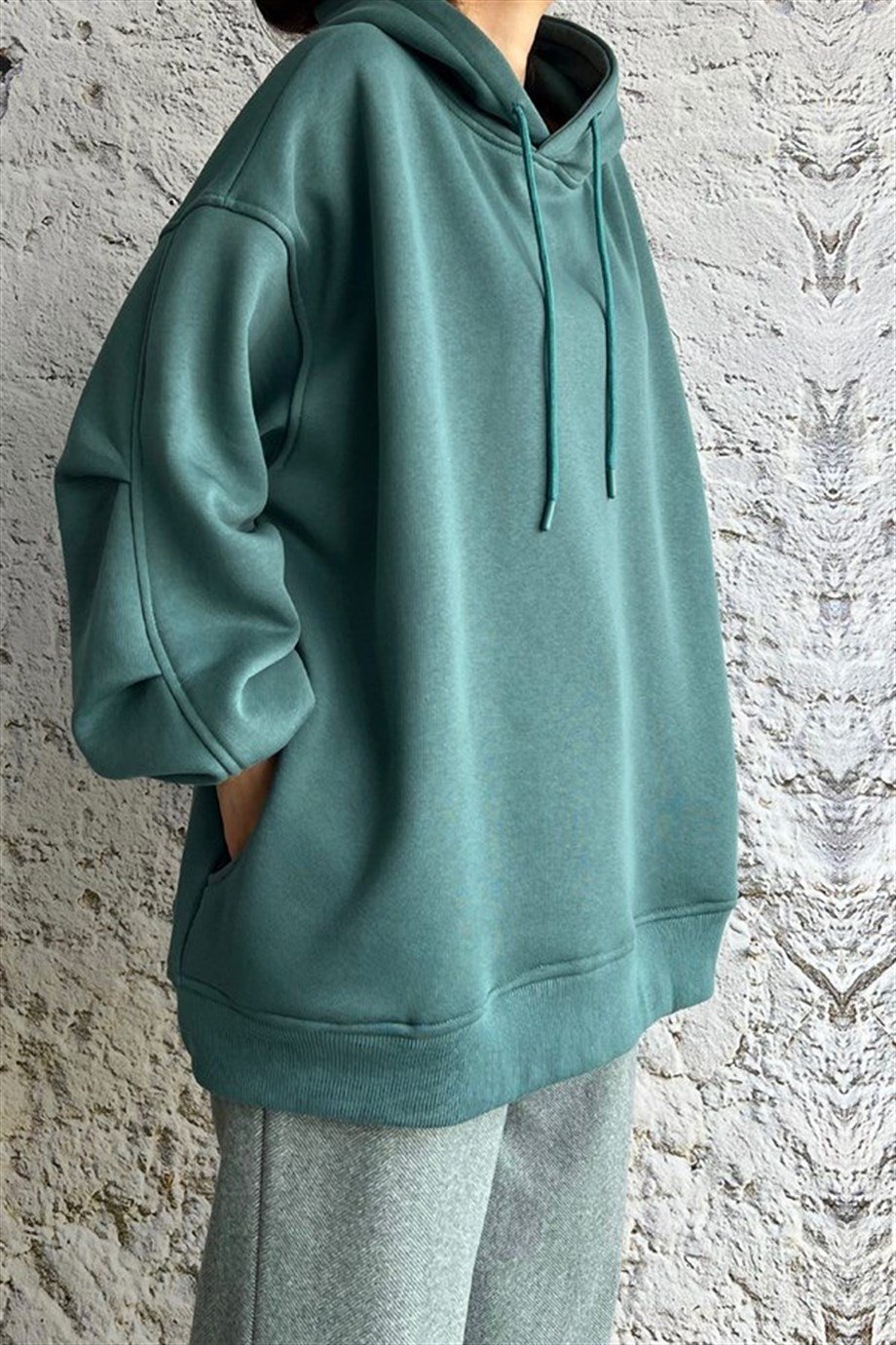 Oversize Cep Detaylı Sweat