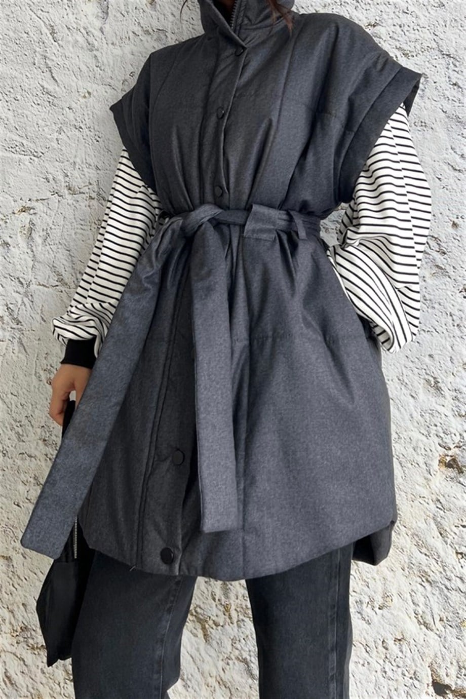 Oversize Kemerli  Yelek