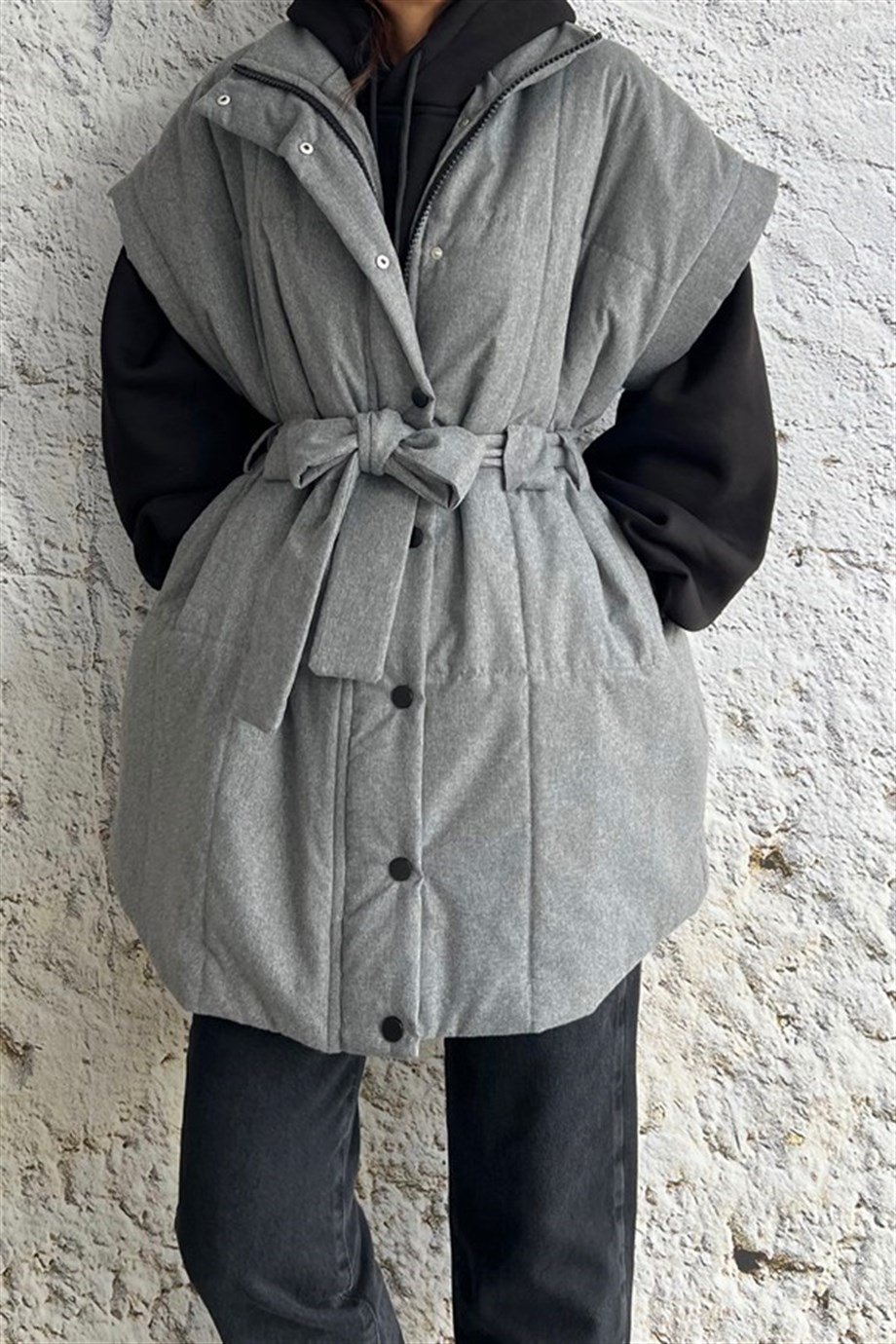 Oversize Kemerli  Yelek