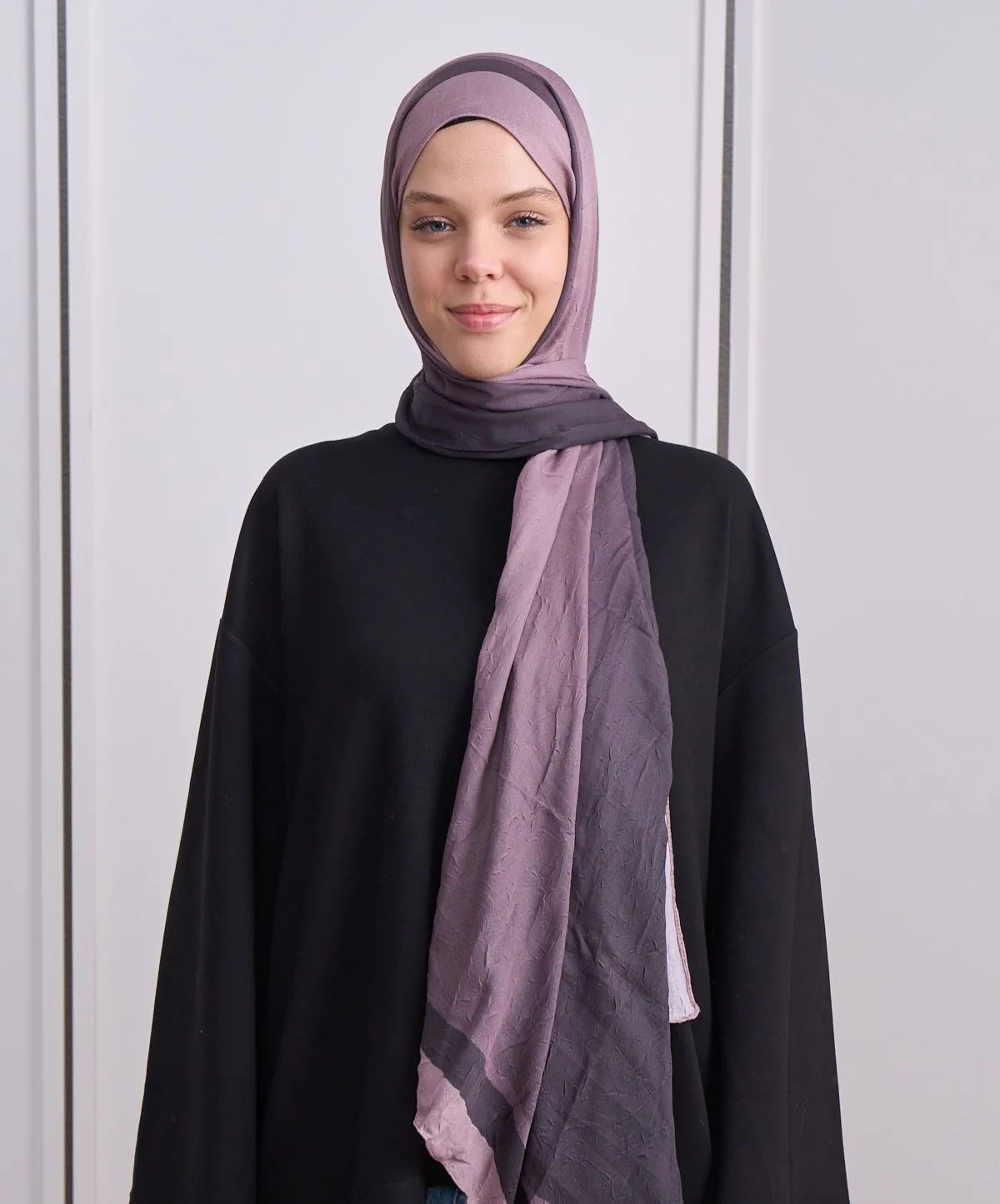 Plum Desen Bambu Şal Kemik Siyah