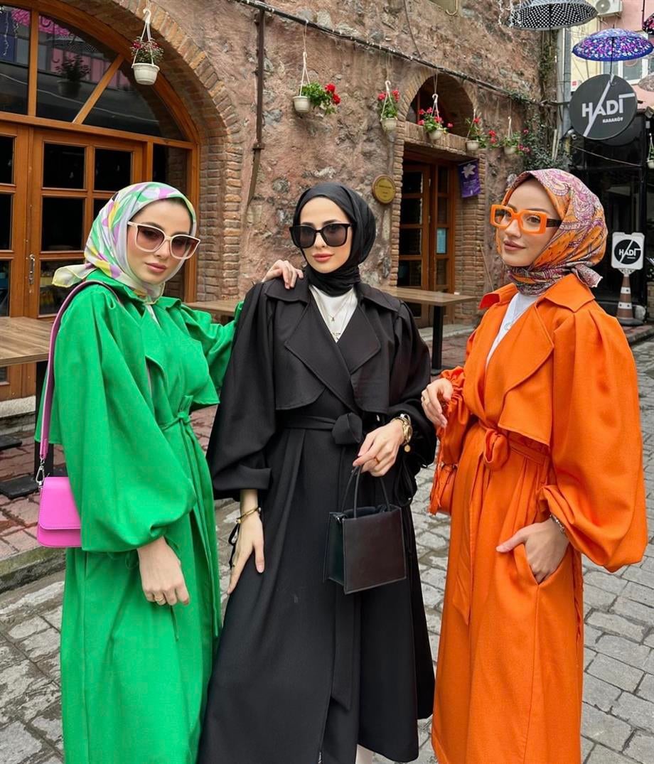 SEYYAR KEMER TURUNCU OVERSİZE TRENÇ