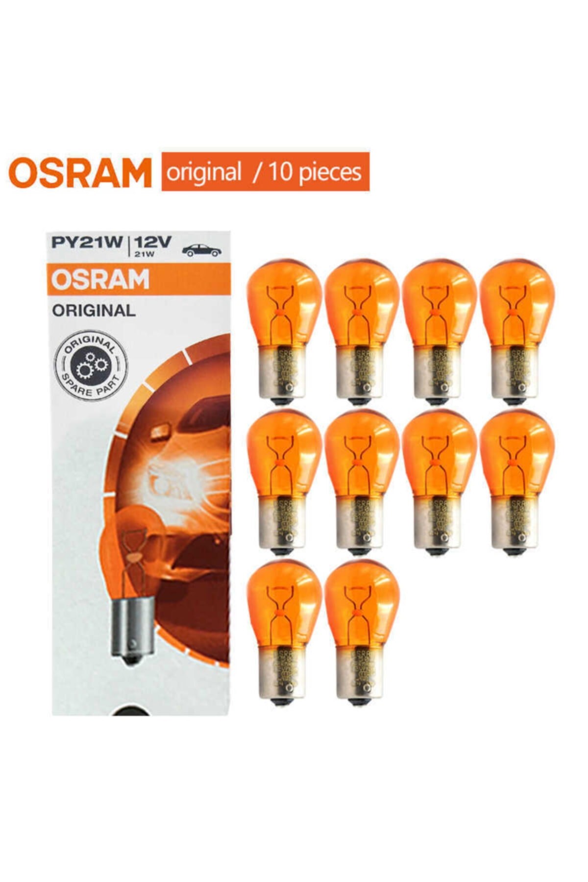 7507 Py21w 12v 21w 93 Sinyal Sarı Turuncu Amber 10 Adet