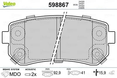 Arka Balata Era / Rio 02- Ceed 07-10 Sportage 06- Valeo 598867