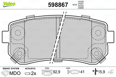 Arka Balata Era / Rio 02- Ceed 07-10 Sportage 06- Valeo 598867