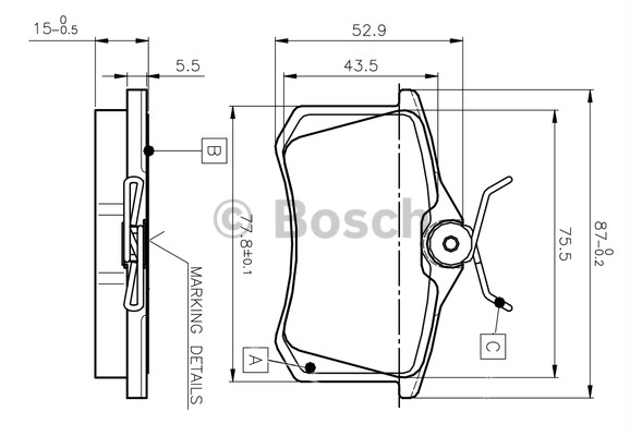 Arka Balata Megane 2-Laguna-Citroen C3-C4-P307 Bosch 986495226