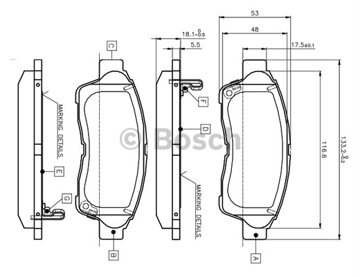 Bosch Ön Balata Corolla 92-97 Carina 93-97 Rav4 2.0 94-00