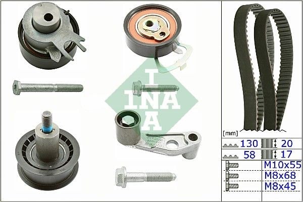 INA 530008910 Triger Seti (Vw Golf 03-06 Polo 00-14 Seat Ibiza 99-15 Leon 02-06 Skoda Fabia 00-08) Azv-Bcb-Ahw-Aua-Bky-Bby-Bbz-Bxw-Cggb (WA576573)