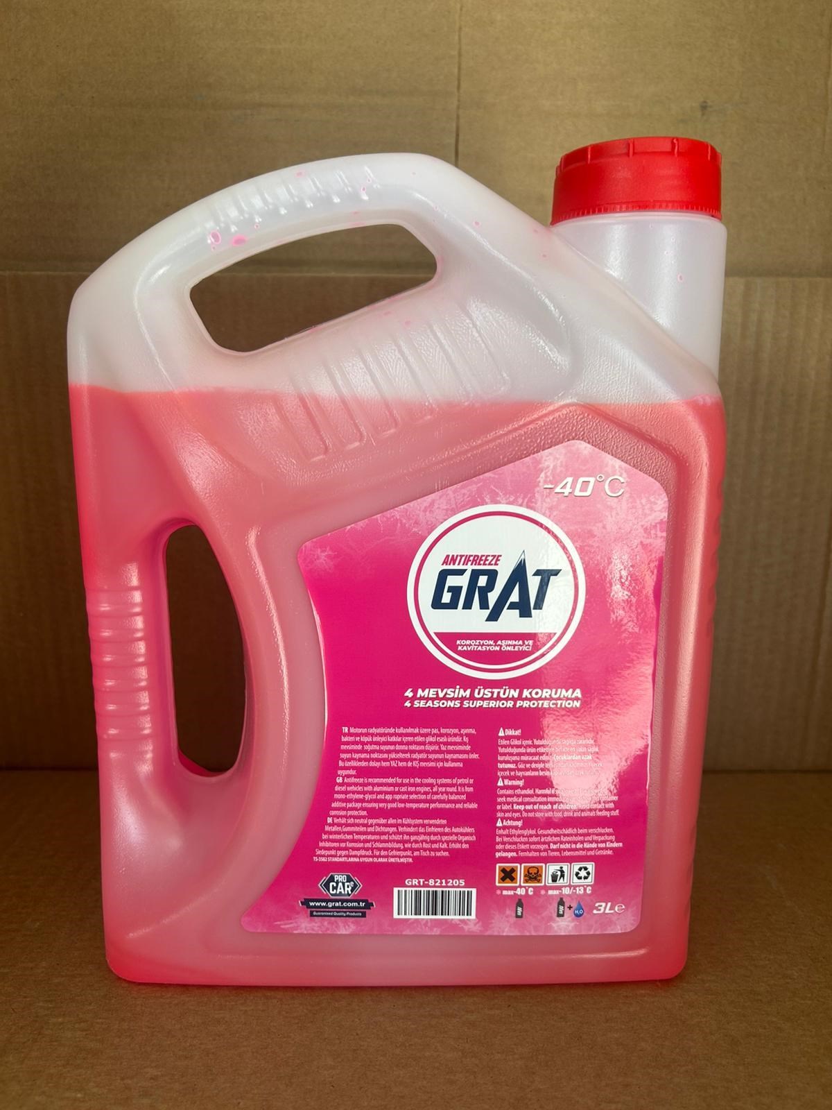 Kırmızı Organik Antifriz 40 Derece 4 Mevsim