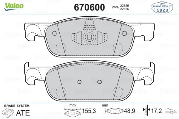 On Balata Clio 4 / Dacia Duster Logan2 Sandero2 Valeo 670600