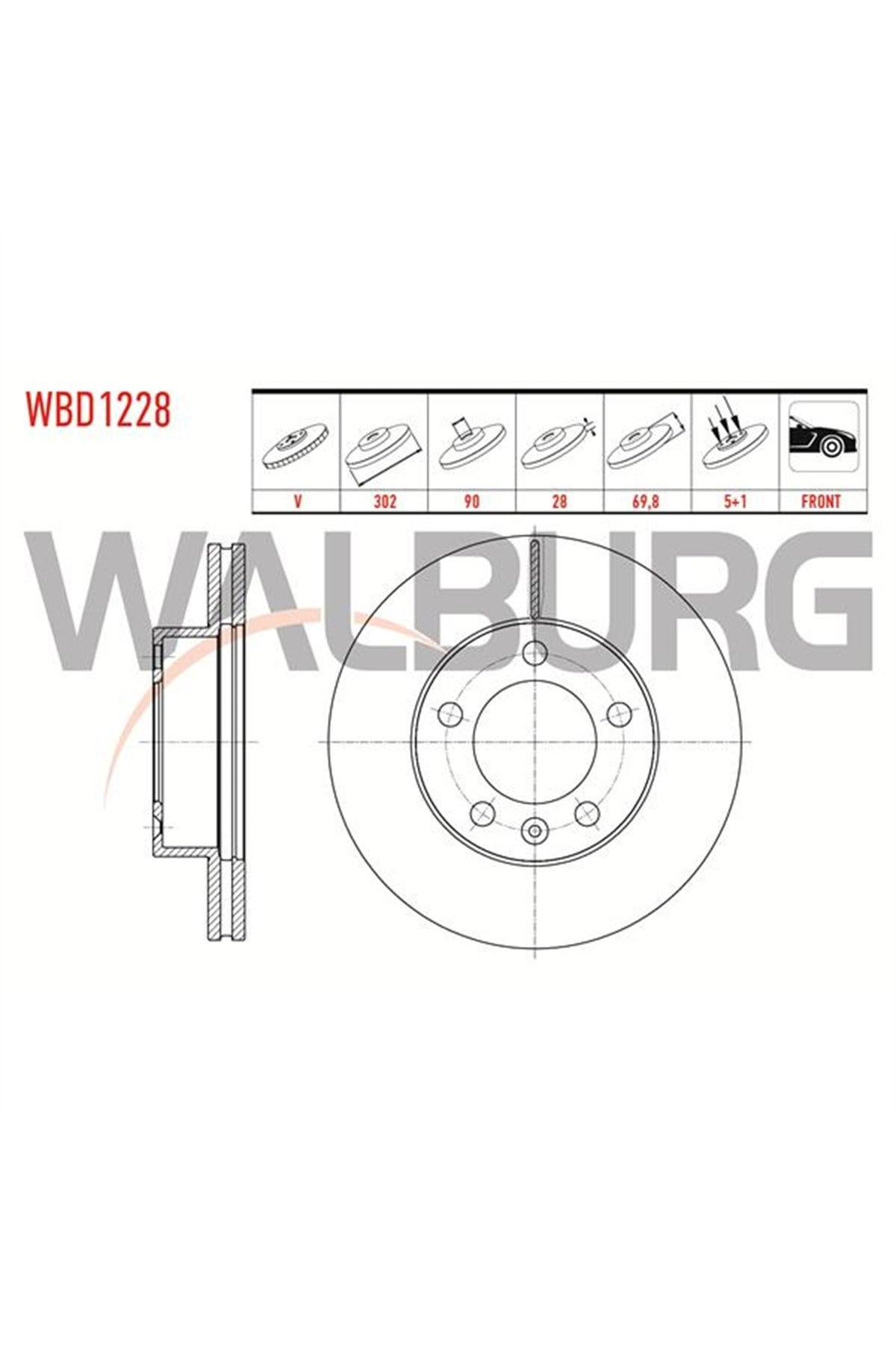 On Fren Disk 2 Adet Renault Master 3 Walburg Wbd1228
