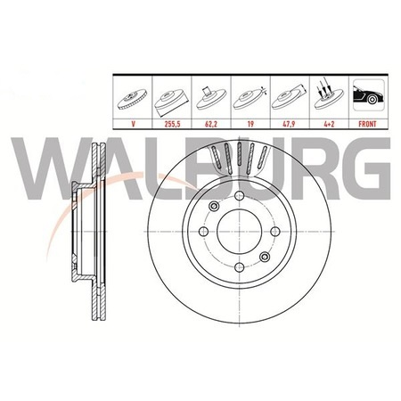 On Fren Dısk Takımı 2 Adet Hyundaı Getz 02-08 Walburg