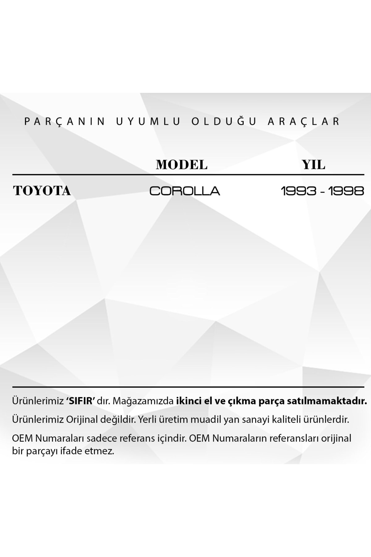 Toyota Corolla Için Su Fıskiye Memesi 2'li (1993 - 1998)