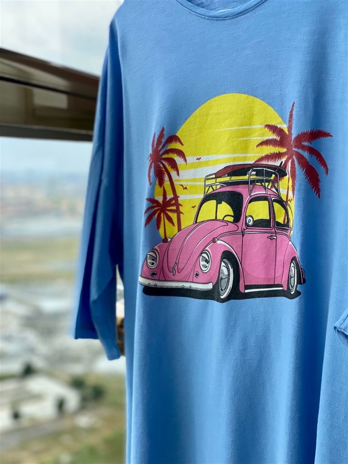 Araba Baskılı Tshirt (Mavi)