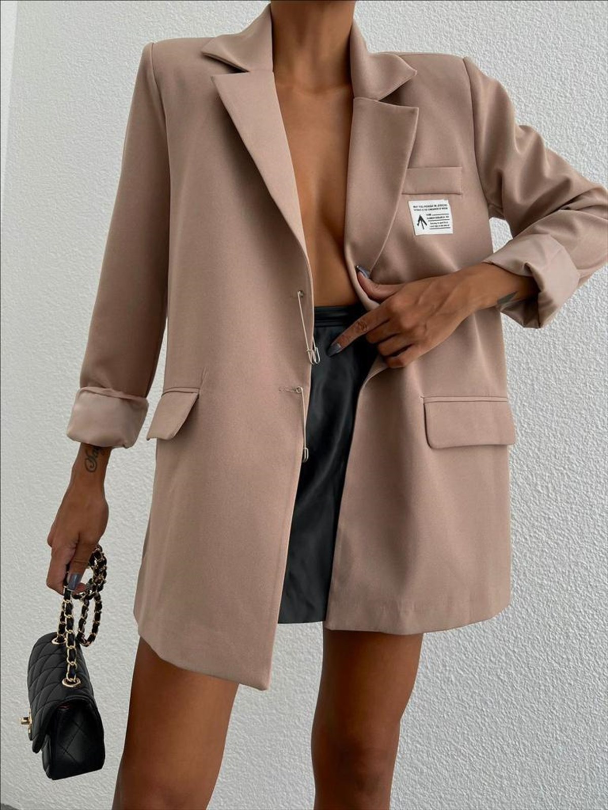 Arma Detaylı Tasarım Blazer Ceket (Antrasit)