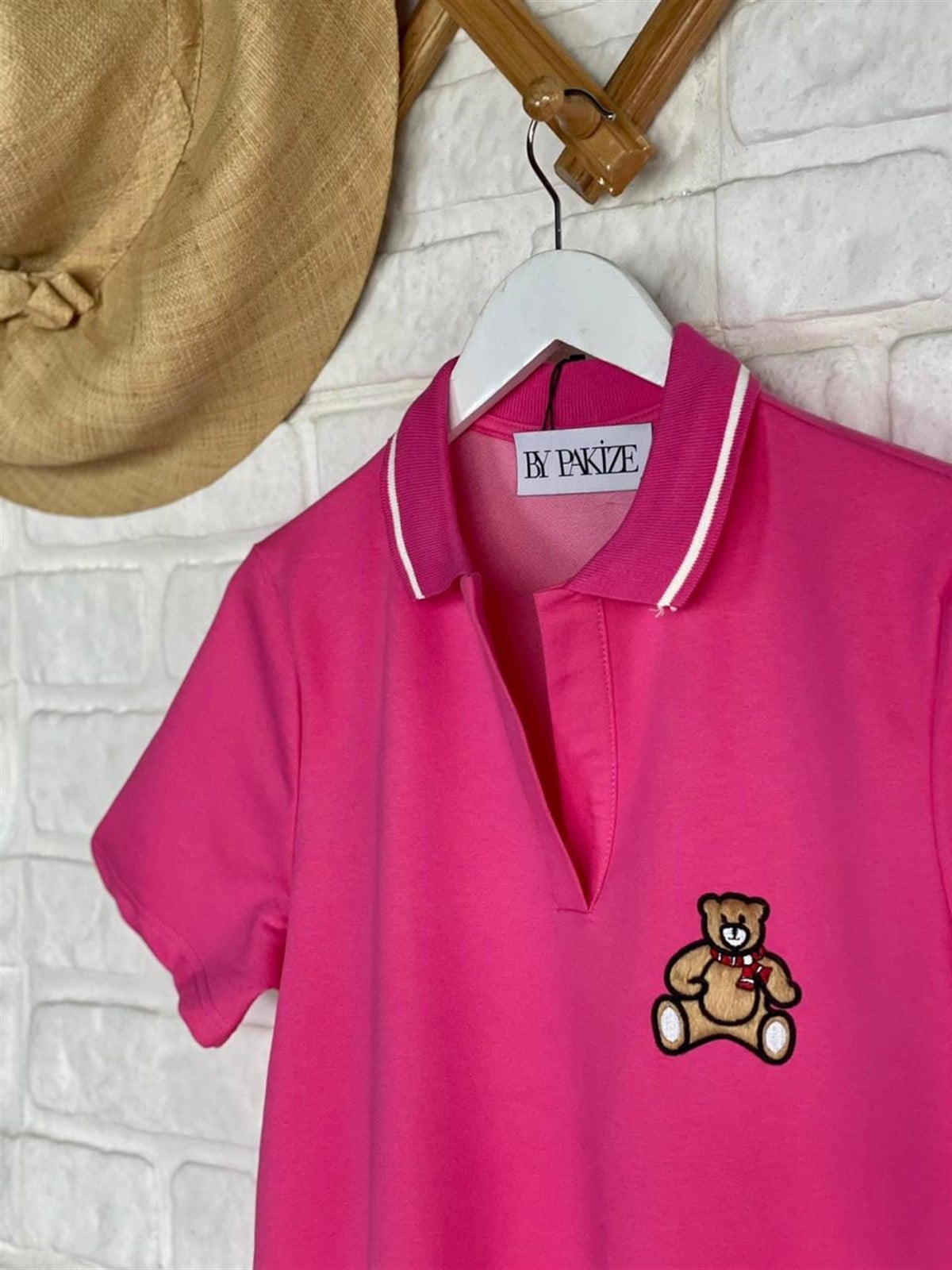Ayıcık Desenli Elbise (Pembe)