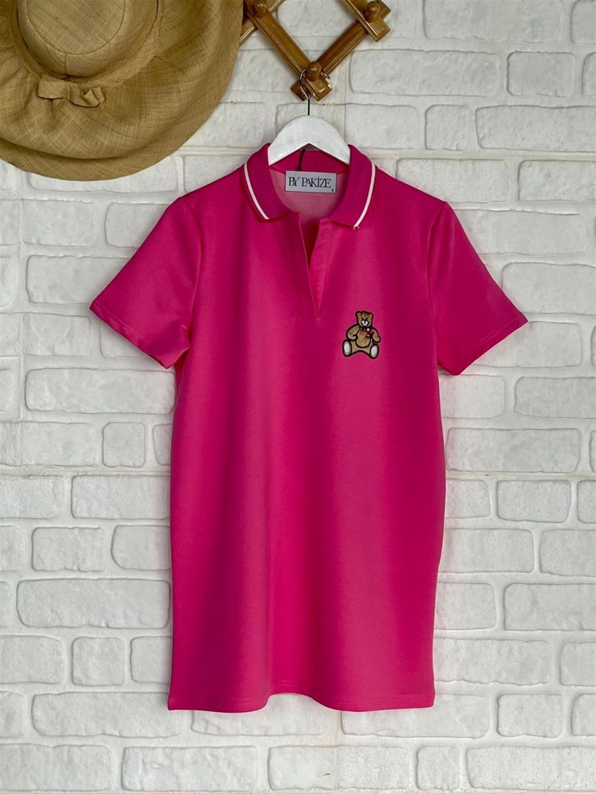 Ayıcık Desenli Elbise (Pembe)