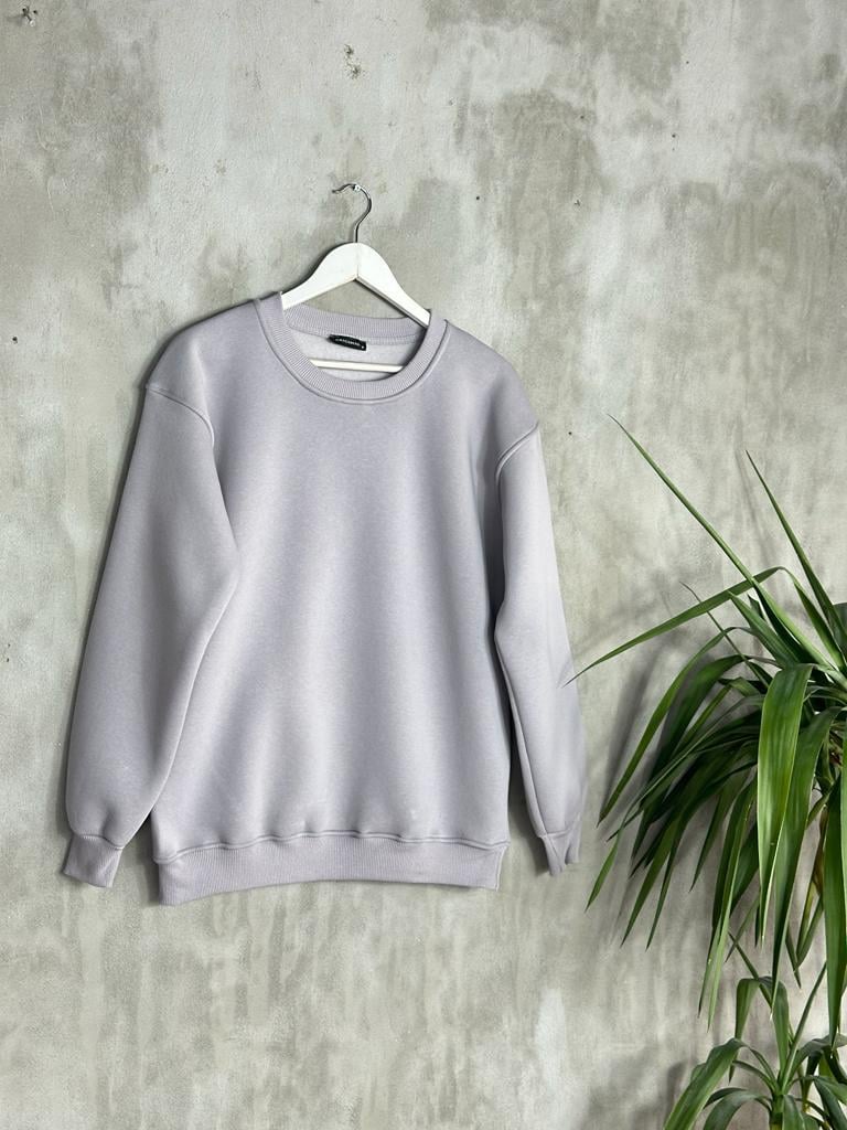 Basic Model Şardonlu Sweat (Gri)