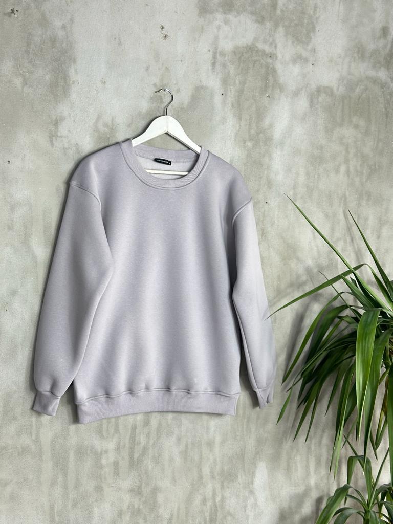 Basic Model Şardonlu Sweat (Gri)