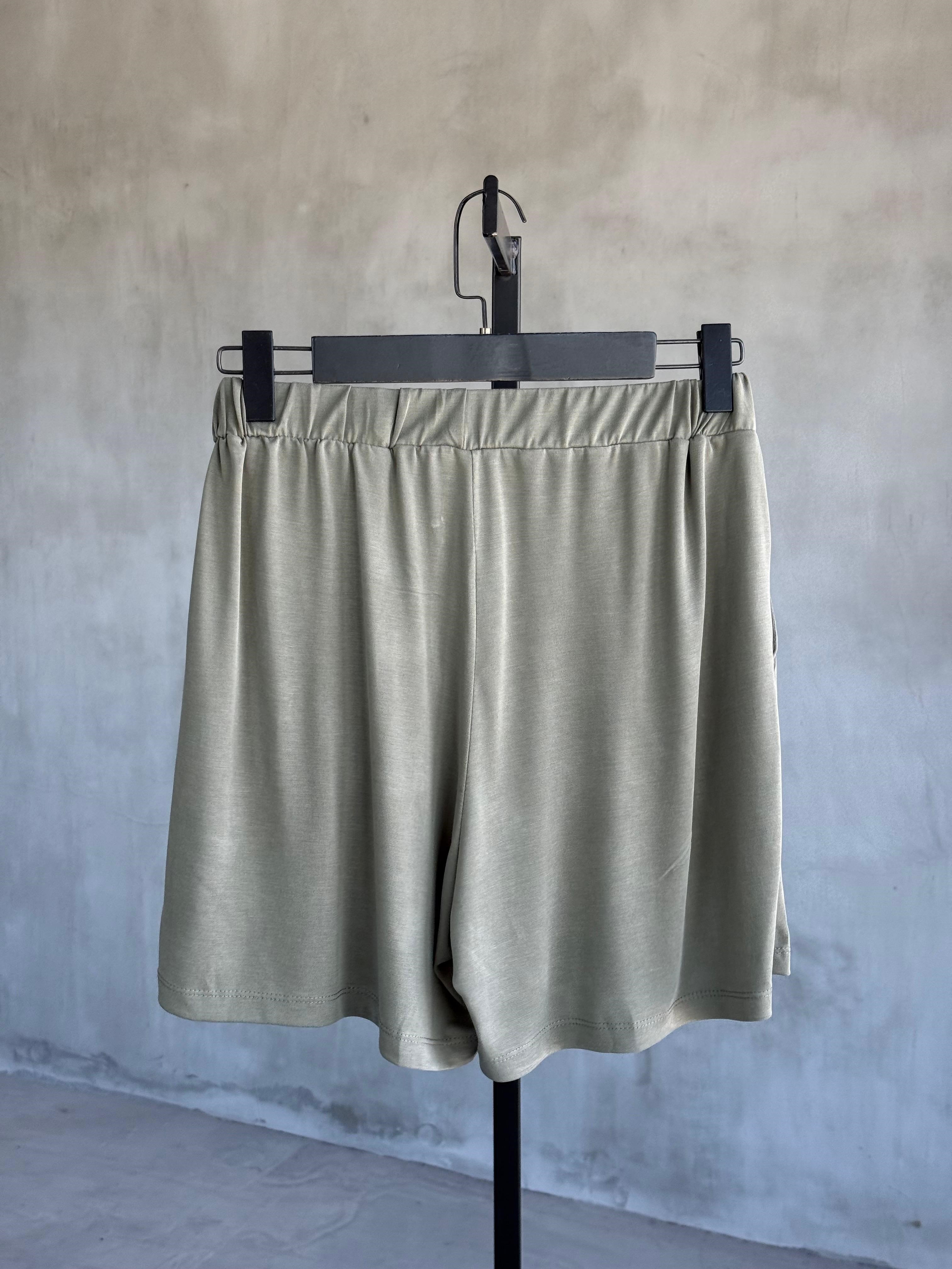 Basic Pile Detaylı Şortlu Takım (Haki)