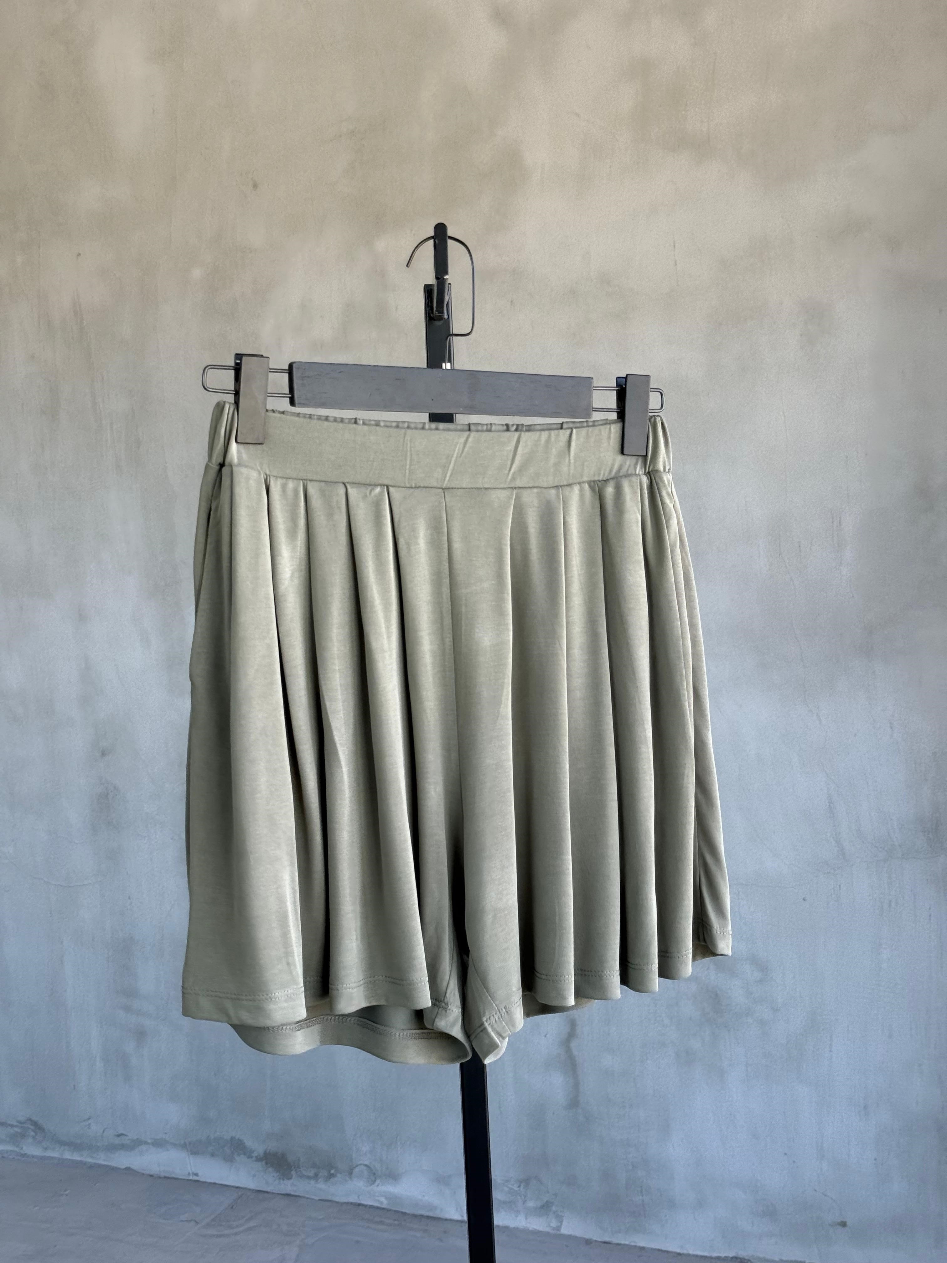 Basic Pile Detaylı Şortlu Takım (Haki)