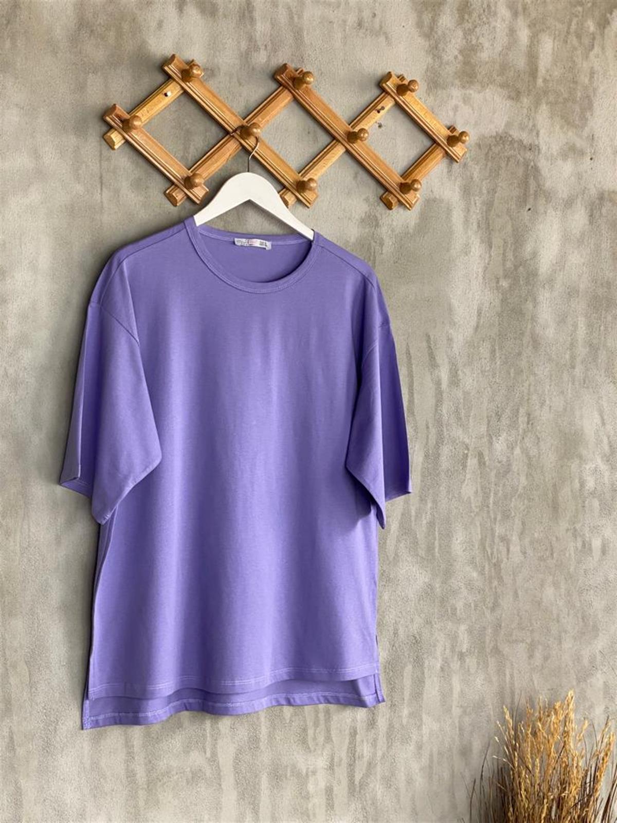 Basic Tunik Tişört (Beyaz/Kahve/Mor)