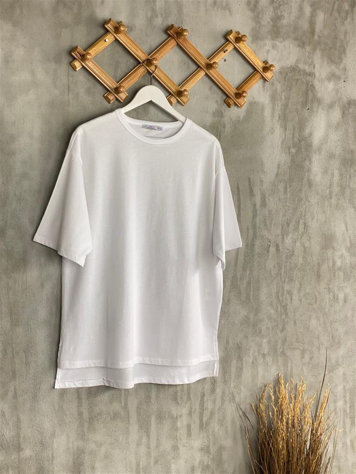 Basic Tunik Tişört (Beyaz/Kahve/Mor)