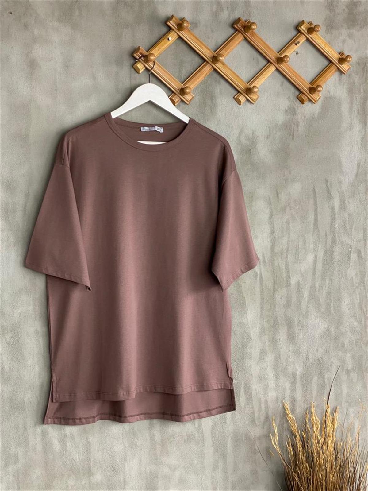 Basic Tunik Tişört (Beyaz/Kahve/Mor)