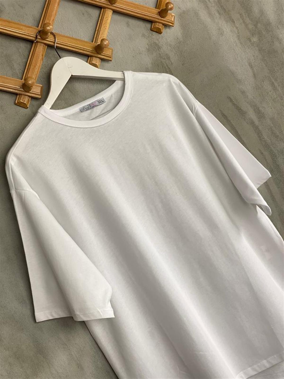 Basic Tunik Tişört (Beyaz/Kahve/Mor)