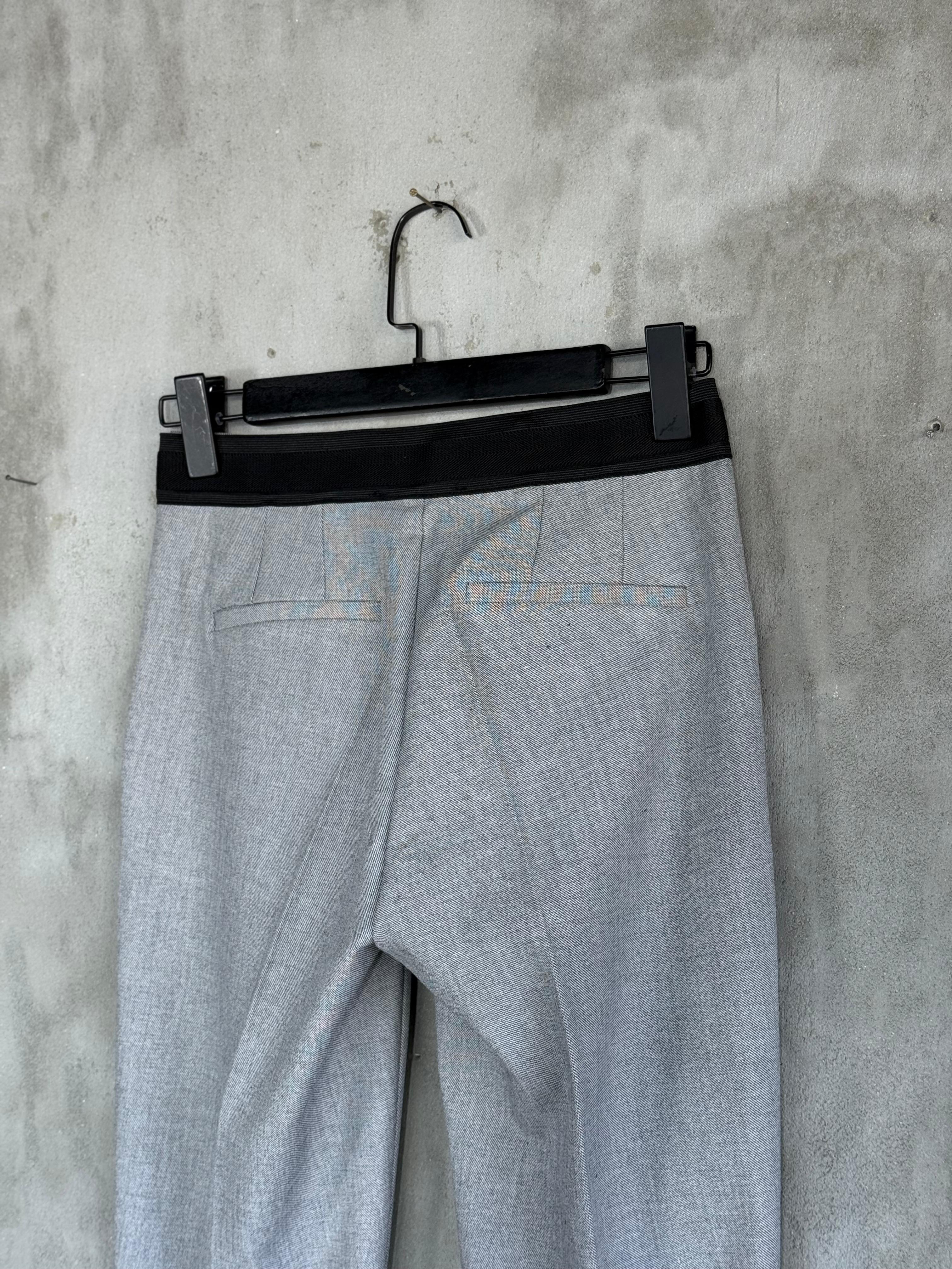 Bel Lastik Detaylı Kumaş Pantolon (Gri)