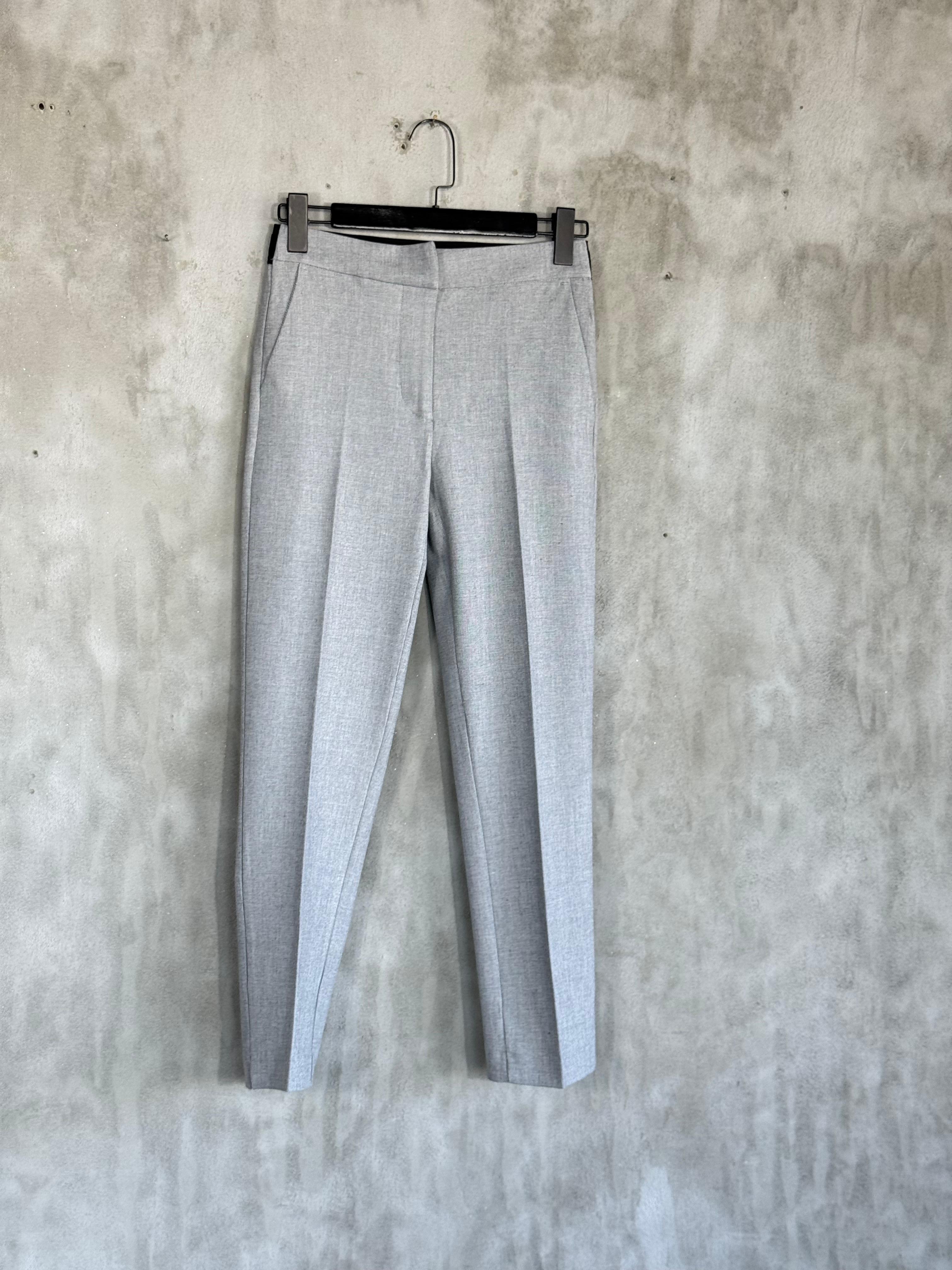 Bel Lastik Detaylı Kumaş Pantolon (Gri)
