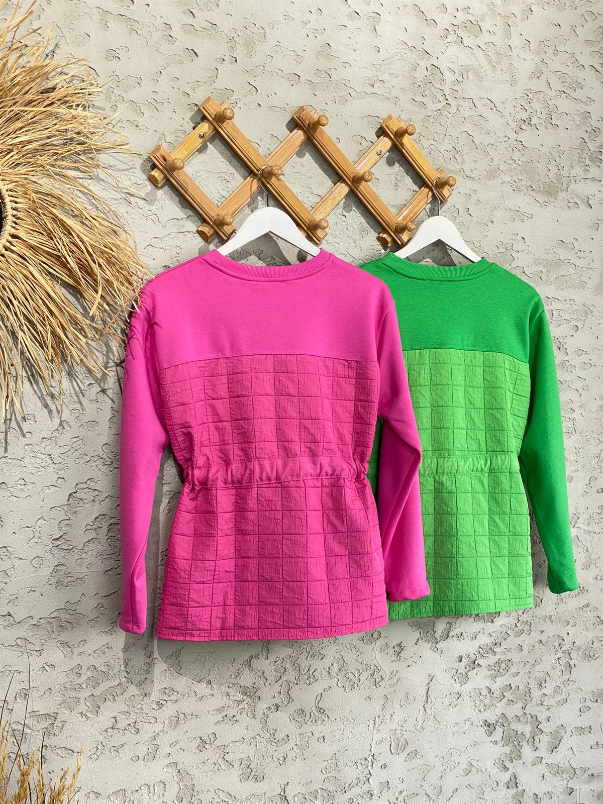 Belden Büzgülü Sweat (Pembe)