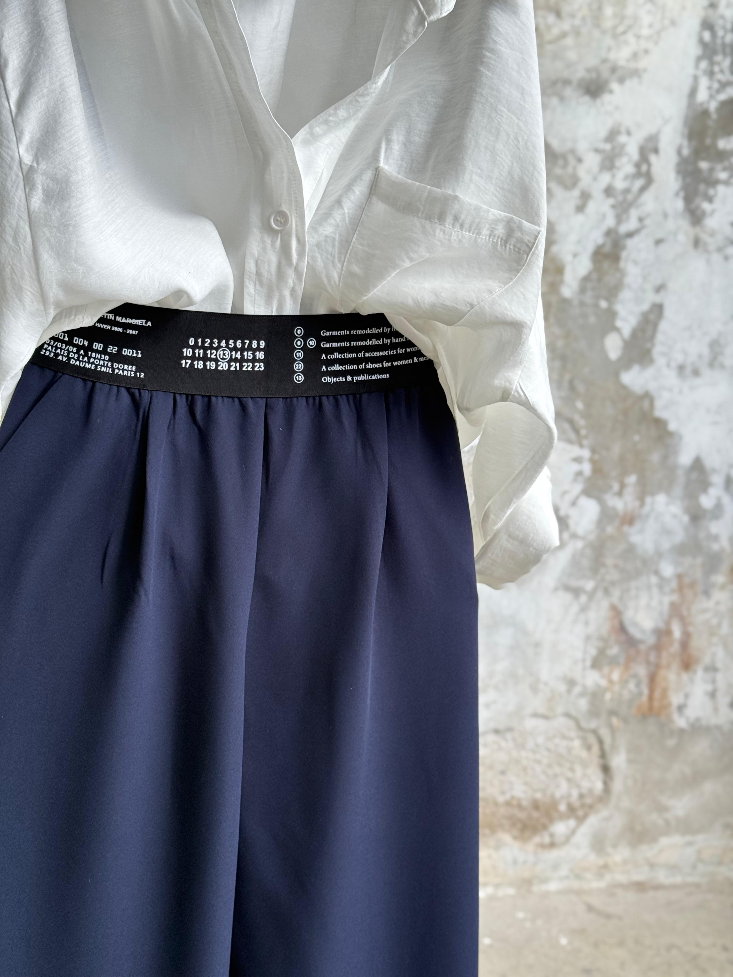 Beli Lastikli Yazı Baskılı Pantolon  (Lacivert)