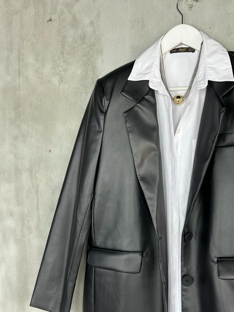 Blazer Deri Ceket (Siyah)