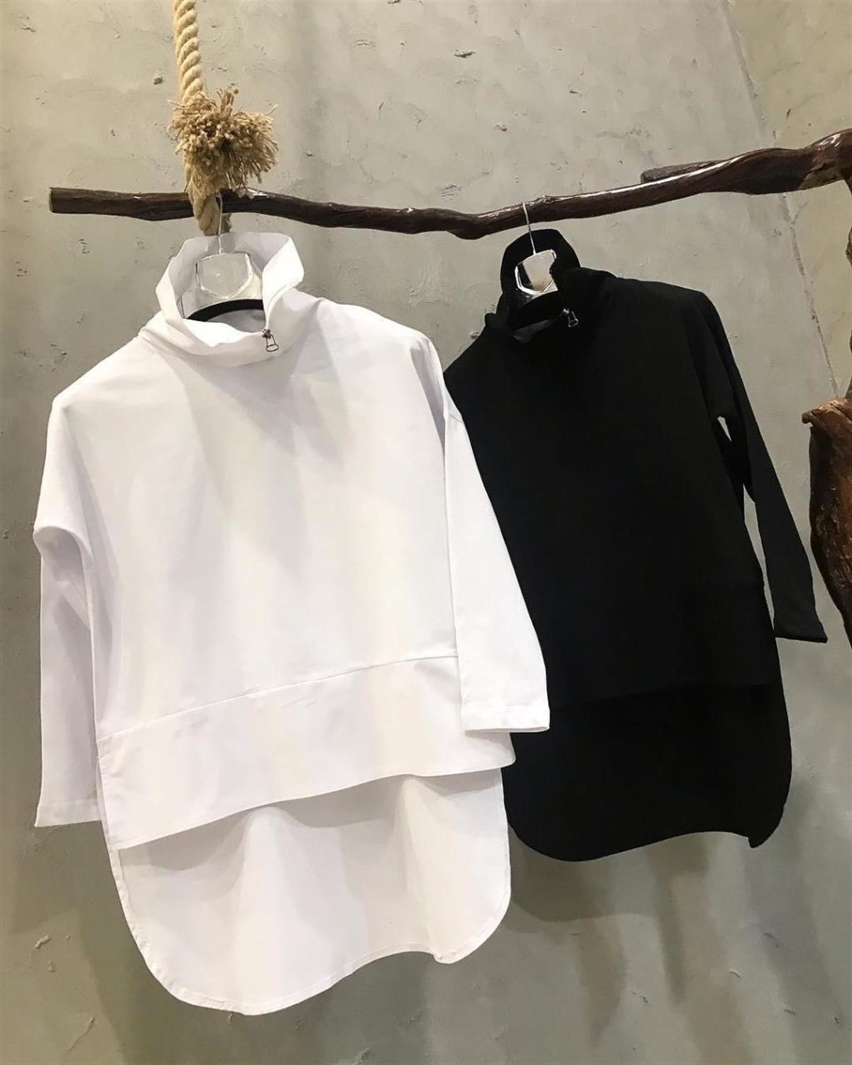 Boğaz Detaylı Penye Sweat (SİYAH&BEYAZ)