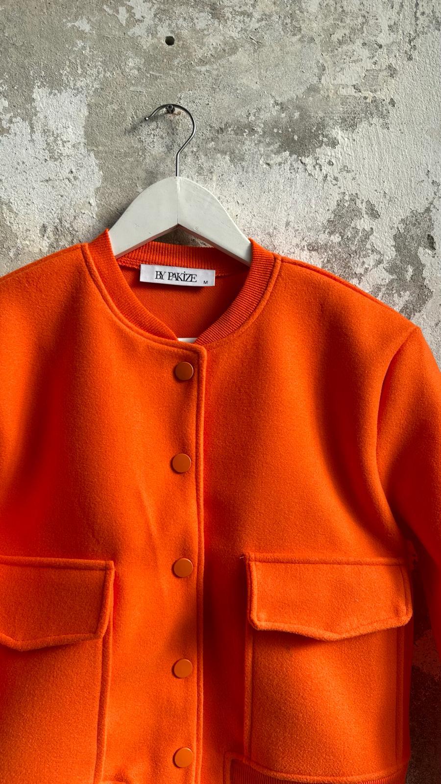 Bomber Kaşe Ceket (Oranj)