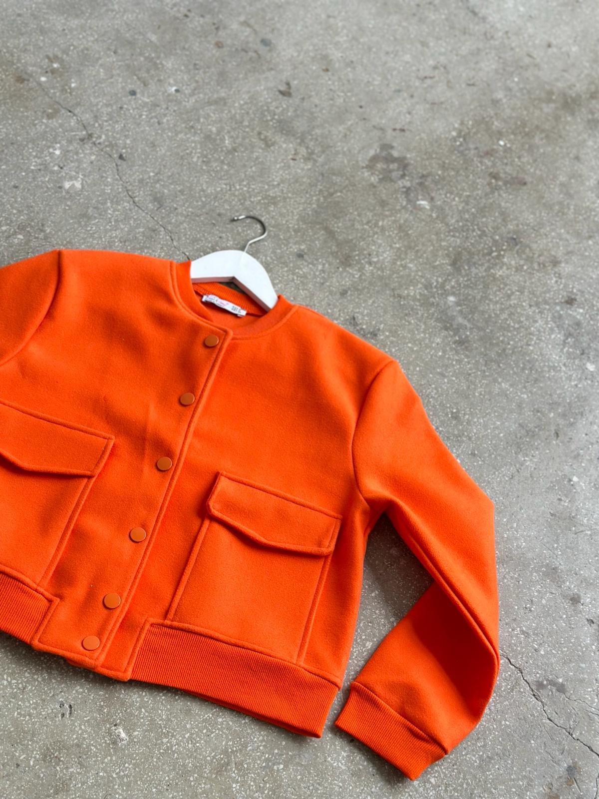 Bomber Kaşe Ceket (Oranj)