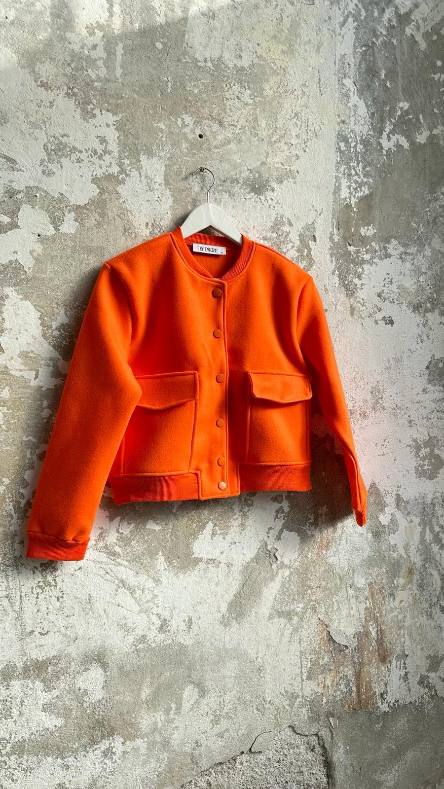 Bomber Kaşe Ceket (Oranj)