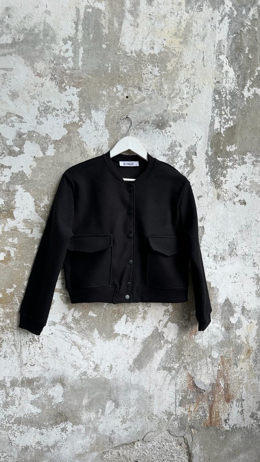 Bomber Kaşe Ceket (Siyah)