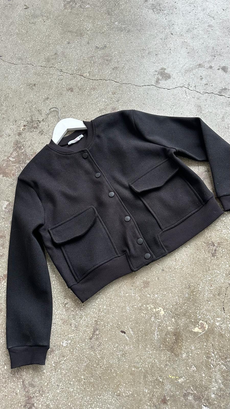 Bomber Kaşe Ceket (Siyah)
